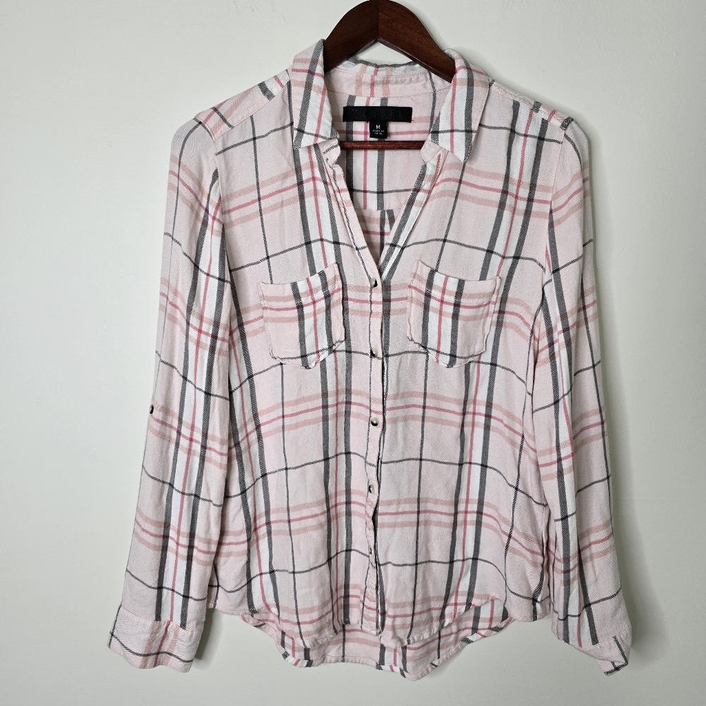 Tinsel Pink and Black Plaid Button Down Shirt
